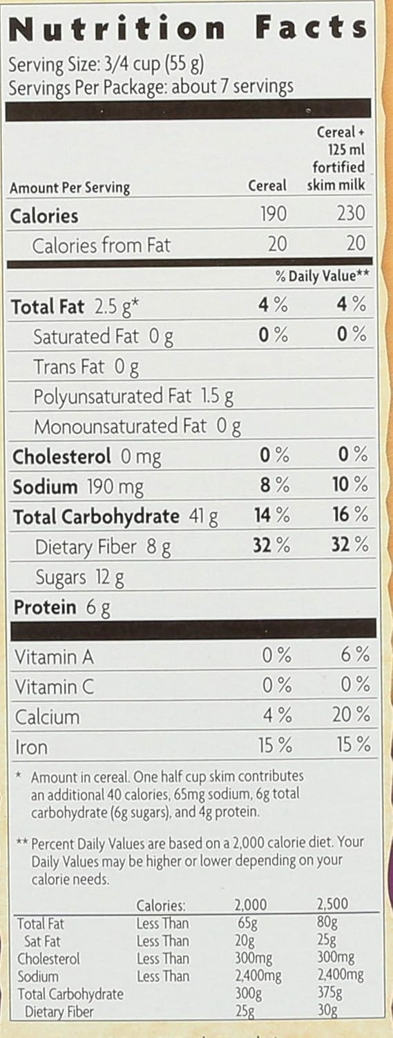 Nature’s Path Organic Flax Plus Raisin Bran Cereal, Non-GMO, 20g Whole Grains, with Omega-3 Rich Flax Seeds, 14 Ounce – Pack of 4(Raisin Bran)