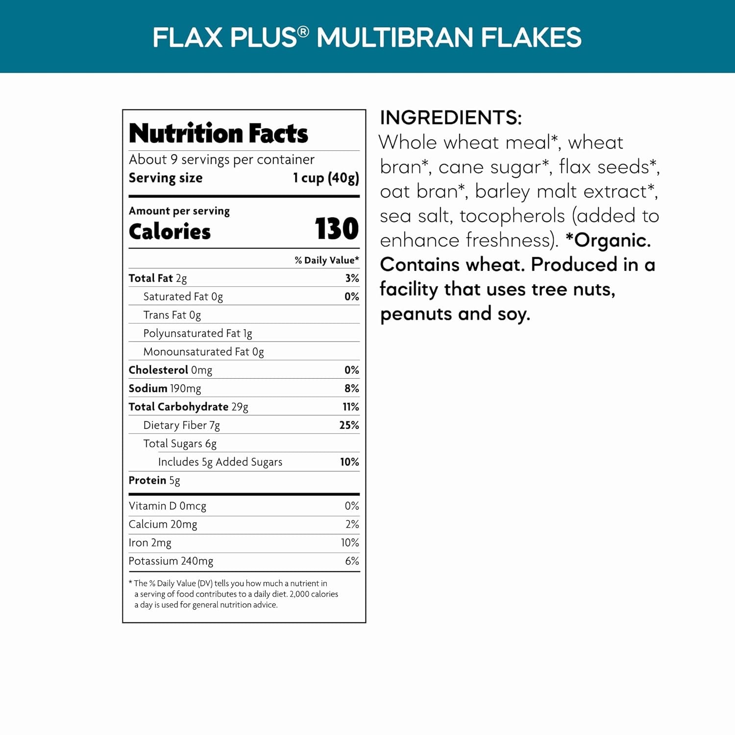 Nature’s Path, Cereal Flax Plus Flakes Organic, 13.25 Ounce(Flax Plus Multibran)