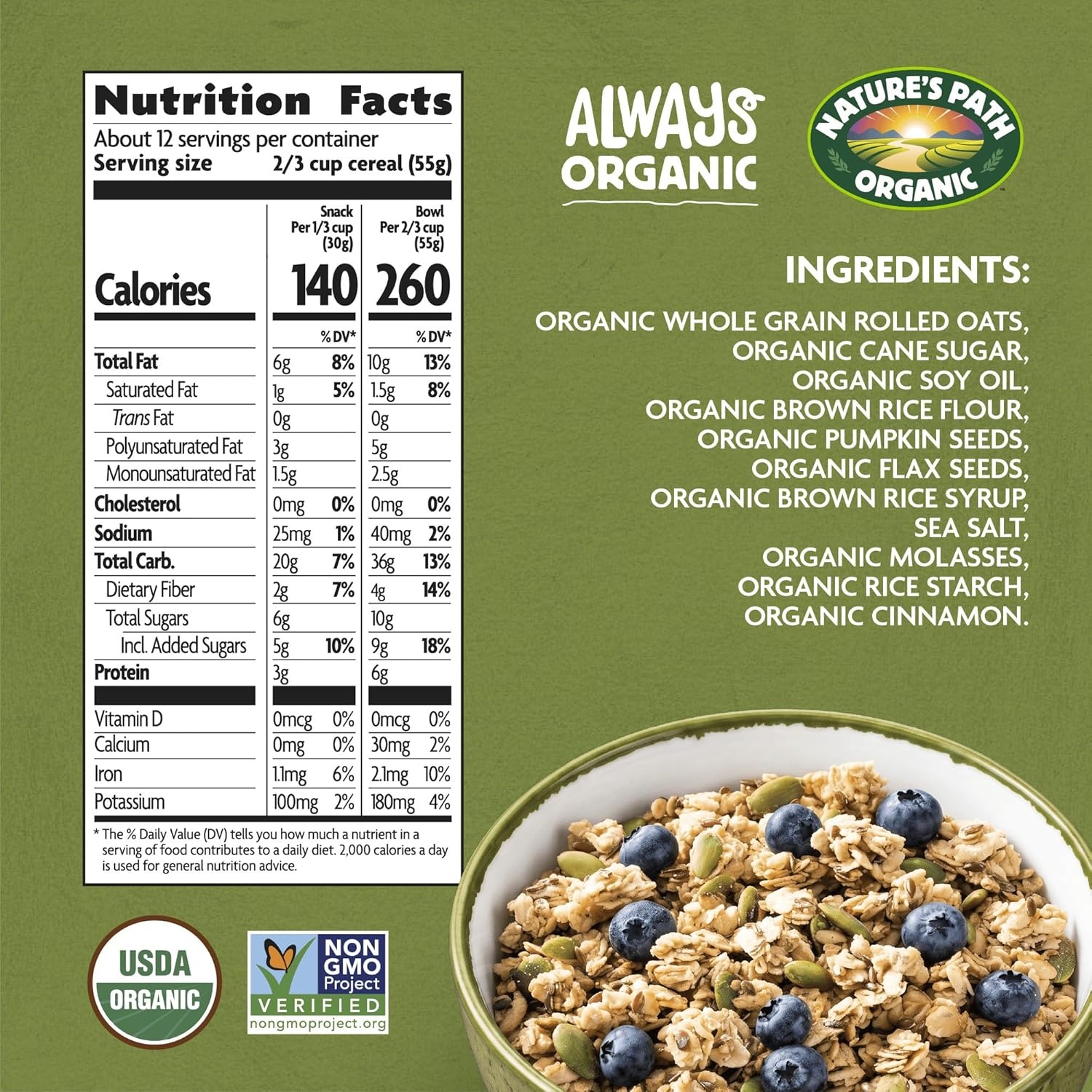 Nature’s Path Organic Pumpkin Seed + Flax Granola, 24.7 oz (Pack of 6), Non-GMO(Pumpkin Seed + Flax)