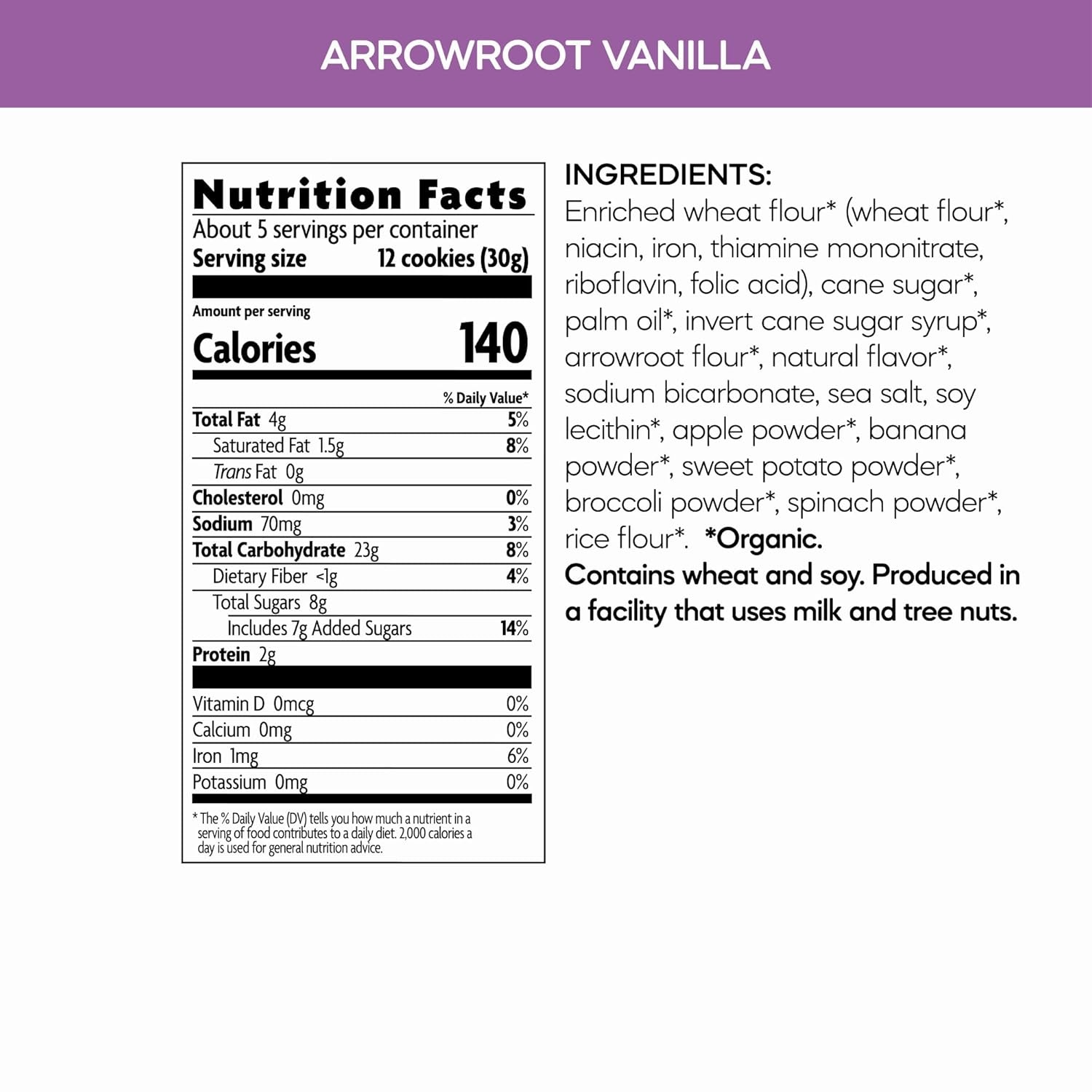 Love Child Organics Sea Friends Arrowroot Vanilla Cookies, 4.9 oz (Pack of 1), Non-GMO, by Nature’s Path(Arrowroot Vanilla)