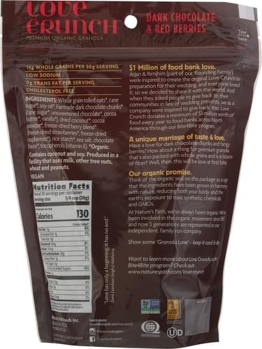 Love Crunch Organic Dark Chocolate & Red Berries Granola, 11.5 oz (Pack of 1), Vegan, Non-GMO, Fair Trade, by Nature’s Path(11.5 ounce (Pack of 6))