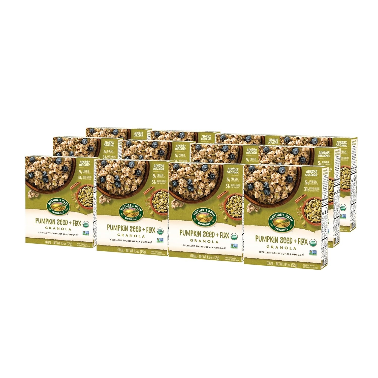 Nature’s Path Organic Peanut Butter Granola, 11.5 Ounce (Pack of 12)(Pumpkin Seed + Flax)