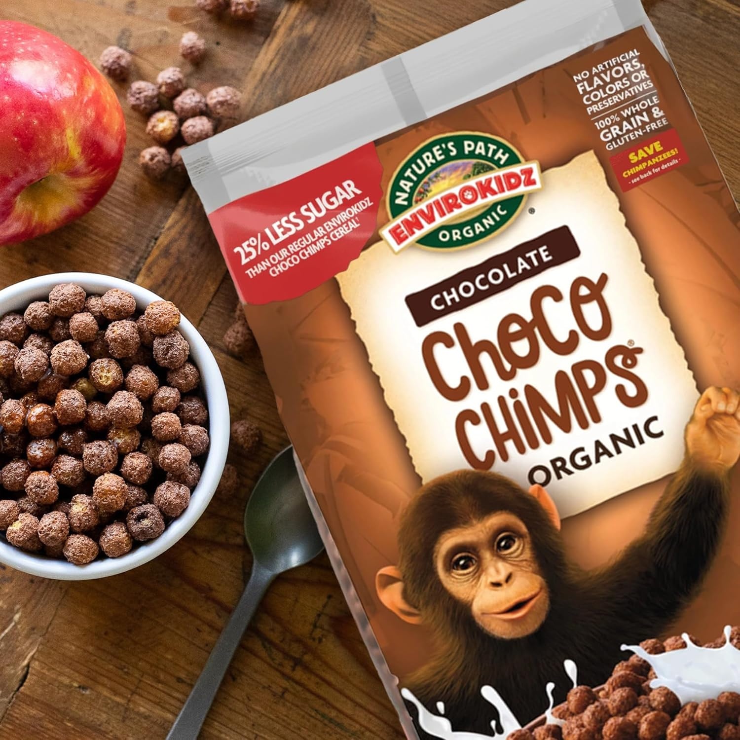 EnviroKidz Organic Choco Chimps Cereal, 24 oz (Pack of 1), Chocolate, Gluten Free, Non-GMO, Fair Trade, by Nature’s Path(24 Ounce (Pack of 1))