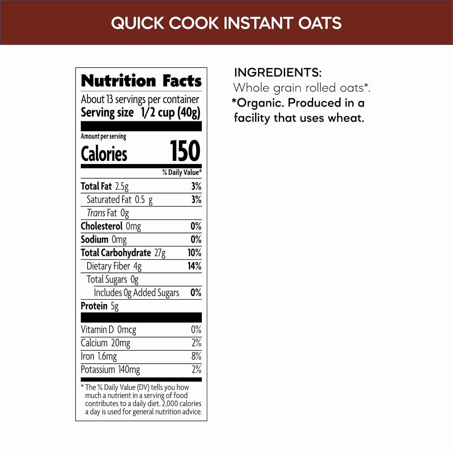 Nature’s Path Organic Old Fashioned Oats Instant Oatmeal, 18 oz (Pack of 6), Non-GMO(Quick Cook Instant)