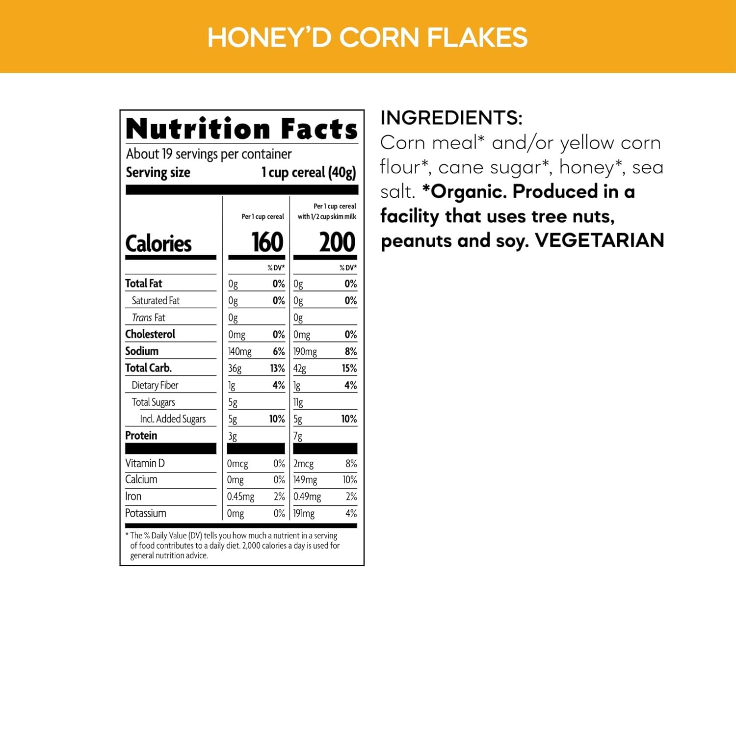 Nature’s Path Organic Honey’D Corn Flakes Cereal, 26.4 oz (Pack of 6), Gluten Free, Non-GMO, Earth Friendly Packaging(Honey’D Corn Flakes)