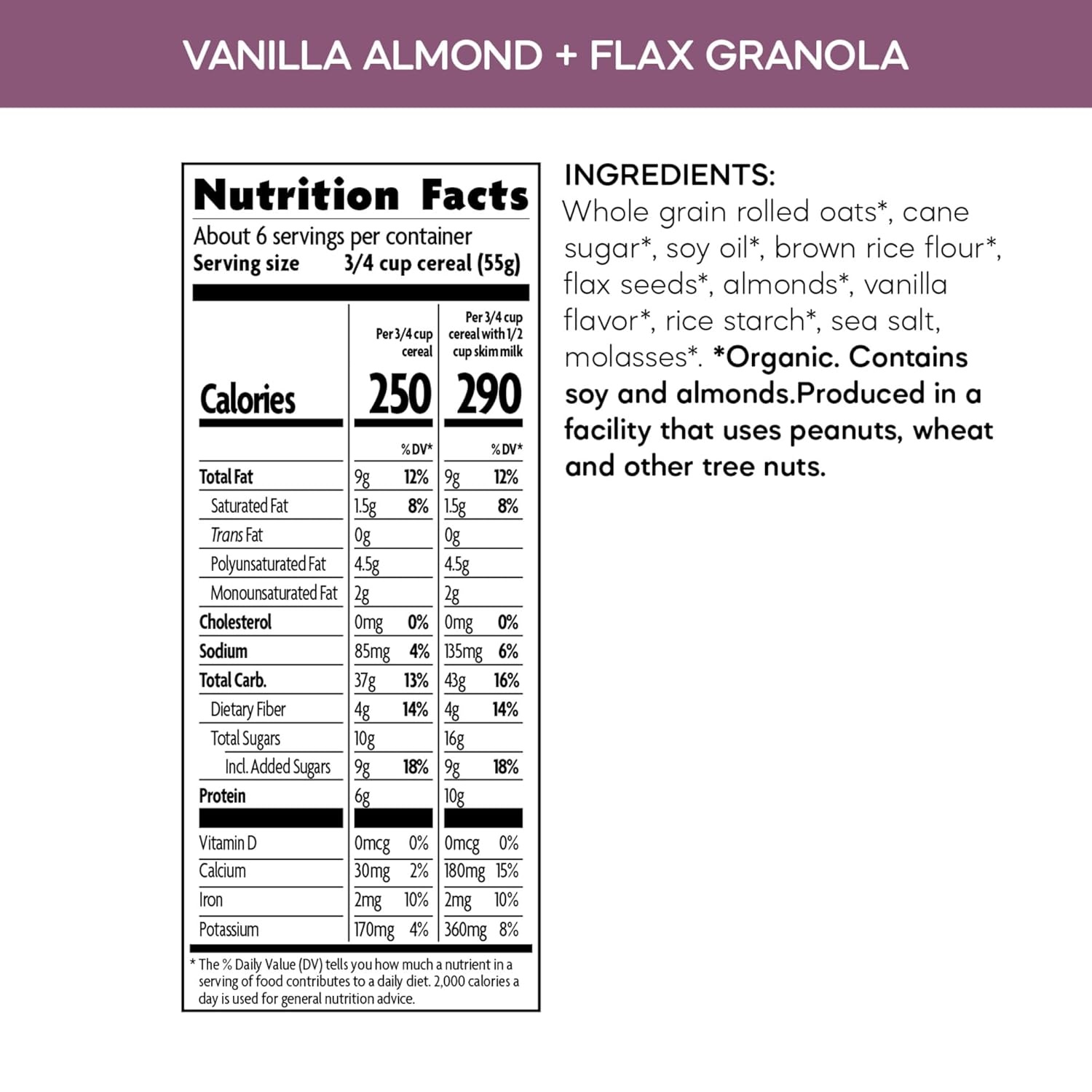 Nature’s Path Organic Coconut Chia Granola, 12.34 oz (Pack of 12), Non-GMO(Vanilla Almond + Flax)