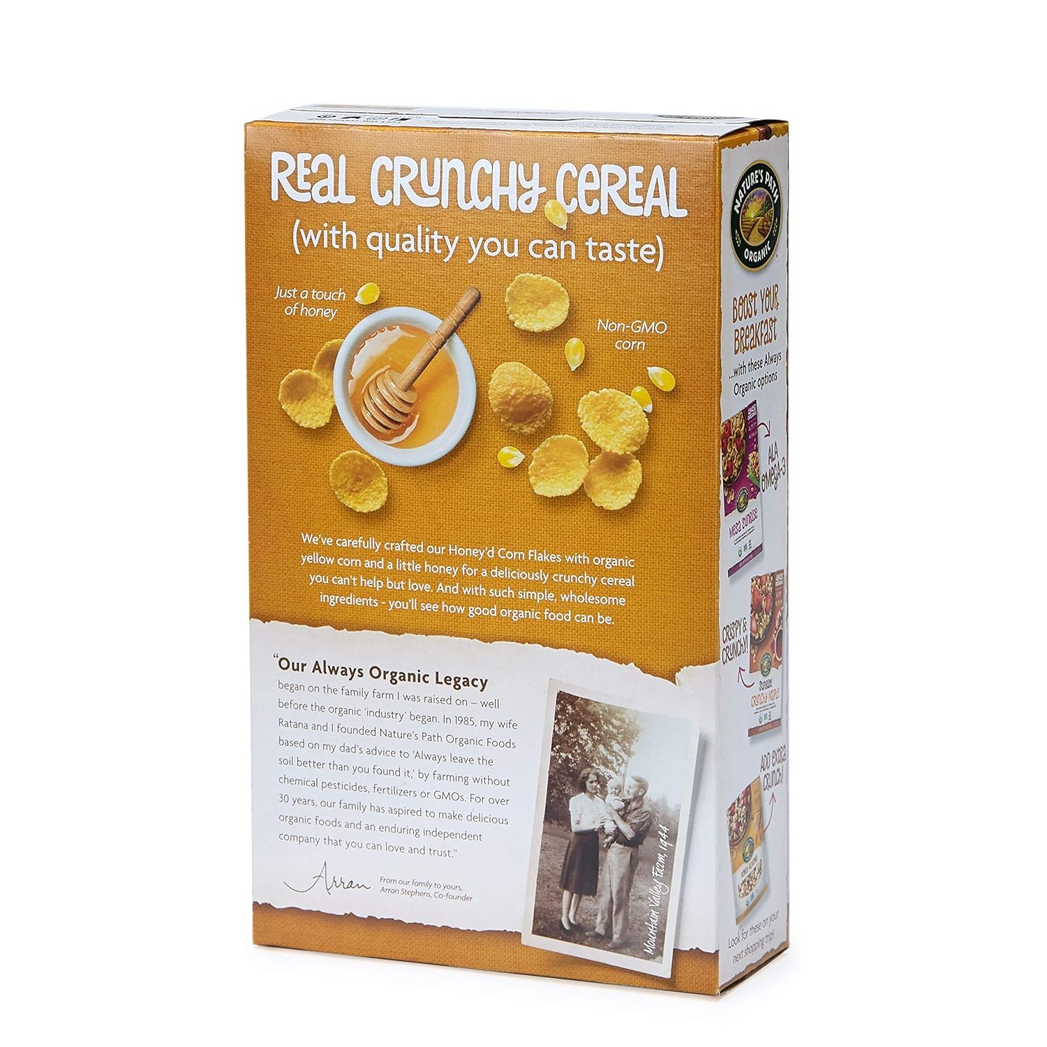 Nature’s Path Organic Fruit Juice Sweetened Corn Flakes Cereal, 10.6 oz (Pack of 1), Gluten Free(Honey’d Corn Flakes – GF)
