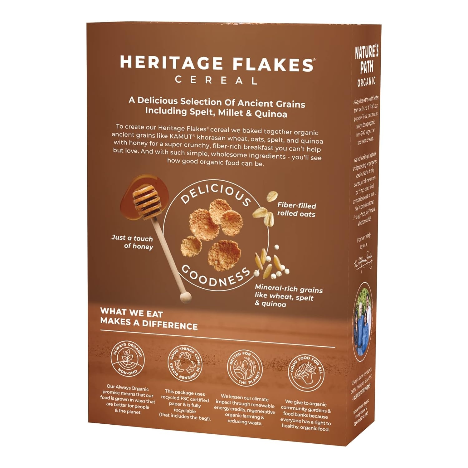Nature’s Path Organic Heritage Flakes Cereal, Rated best cereal on taste and nutrition from Consumer Reports January 2022, 33.5 Ounce (Pack of 6)