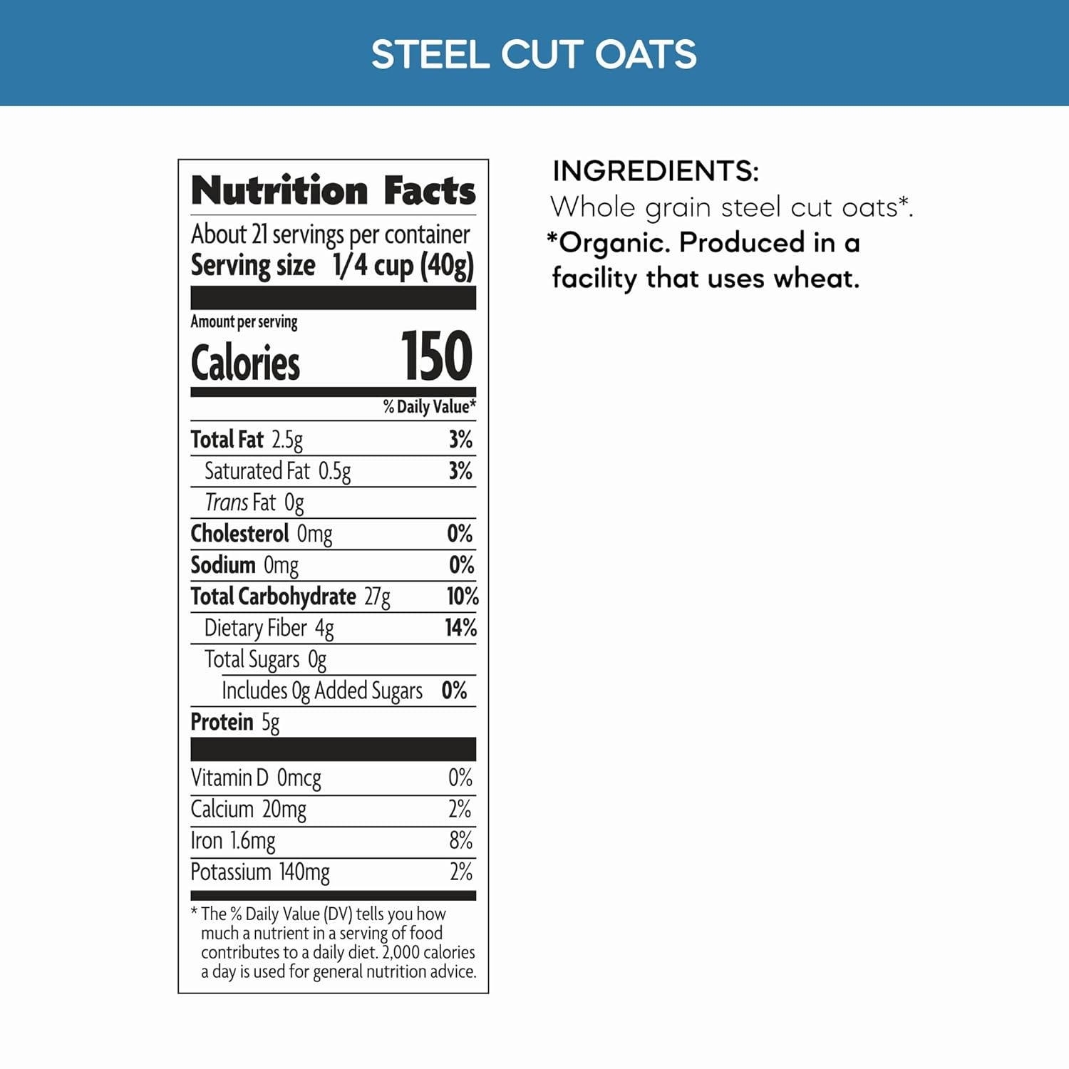 Nature’s Path Organic Old Fashioned Oats Instant Oatmeal, 18 oz (Pack of 6), Non-GMO(Steel Cut)