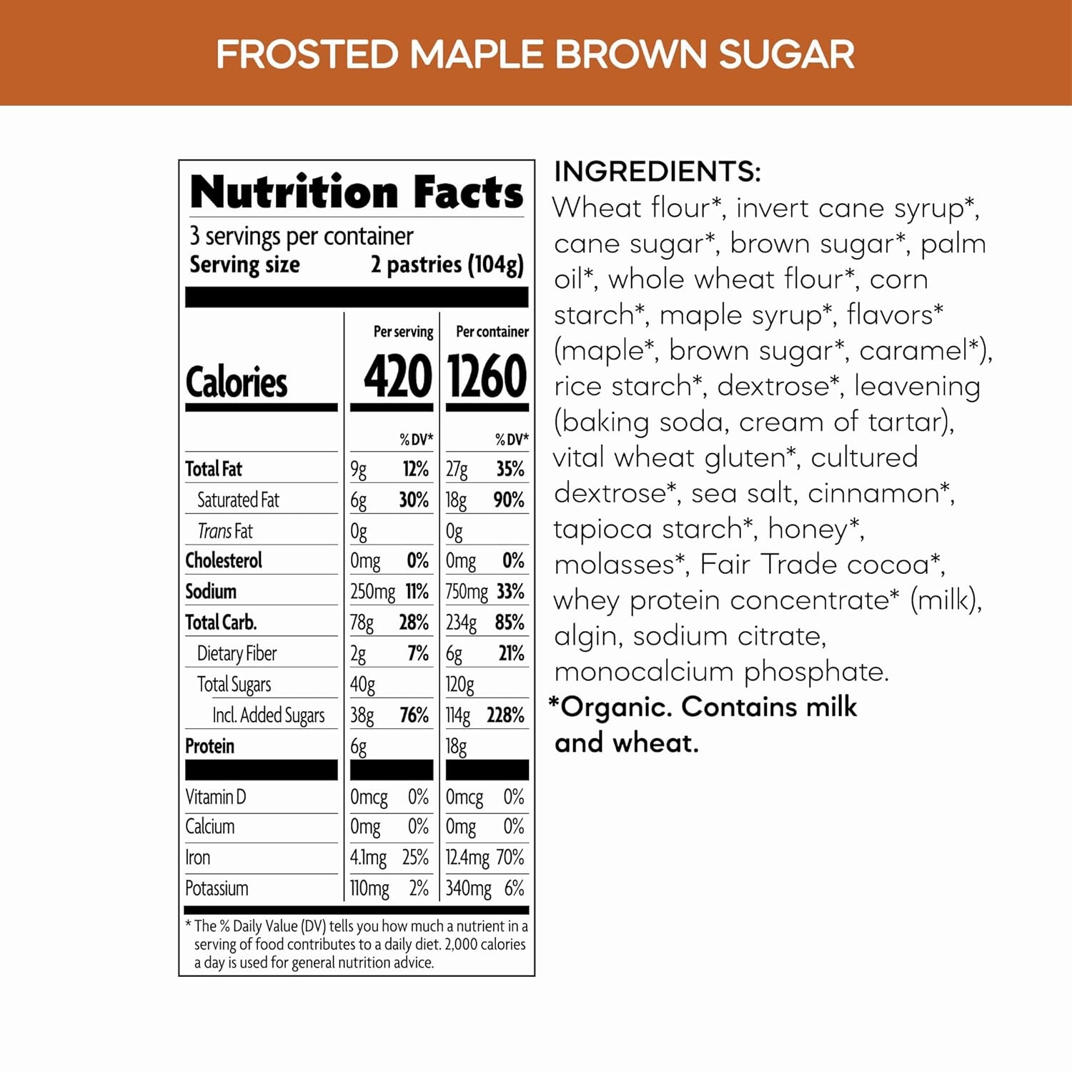 Nature’s Path Organic Frosted Berry Strawberry Toaster Pastries, 11 Ounce (Pack of 12), Non-GMO, Made with Real Strawberries(Maple brown sugar)