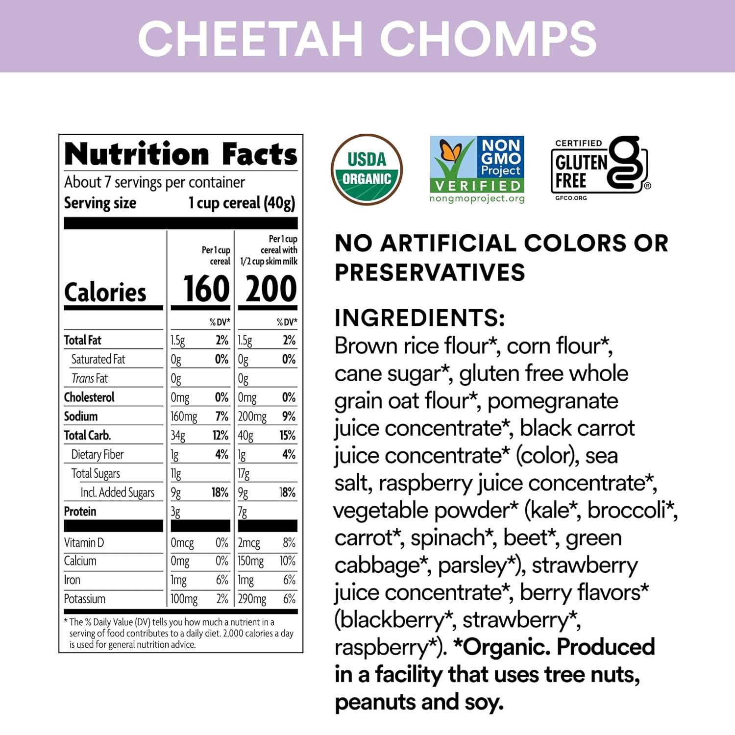 EnviroKidz Organic Cheetah Chomps Cereal, 10 oz (Pack of 12), Berry Blast, Gluten Free, Non-GMO, by Nature’s Path(Cheetah Chomps Berry Blast)