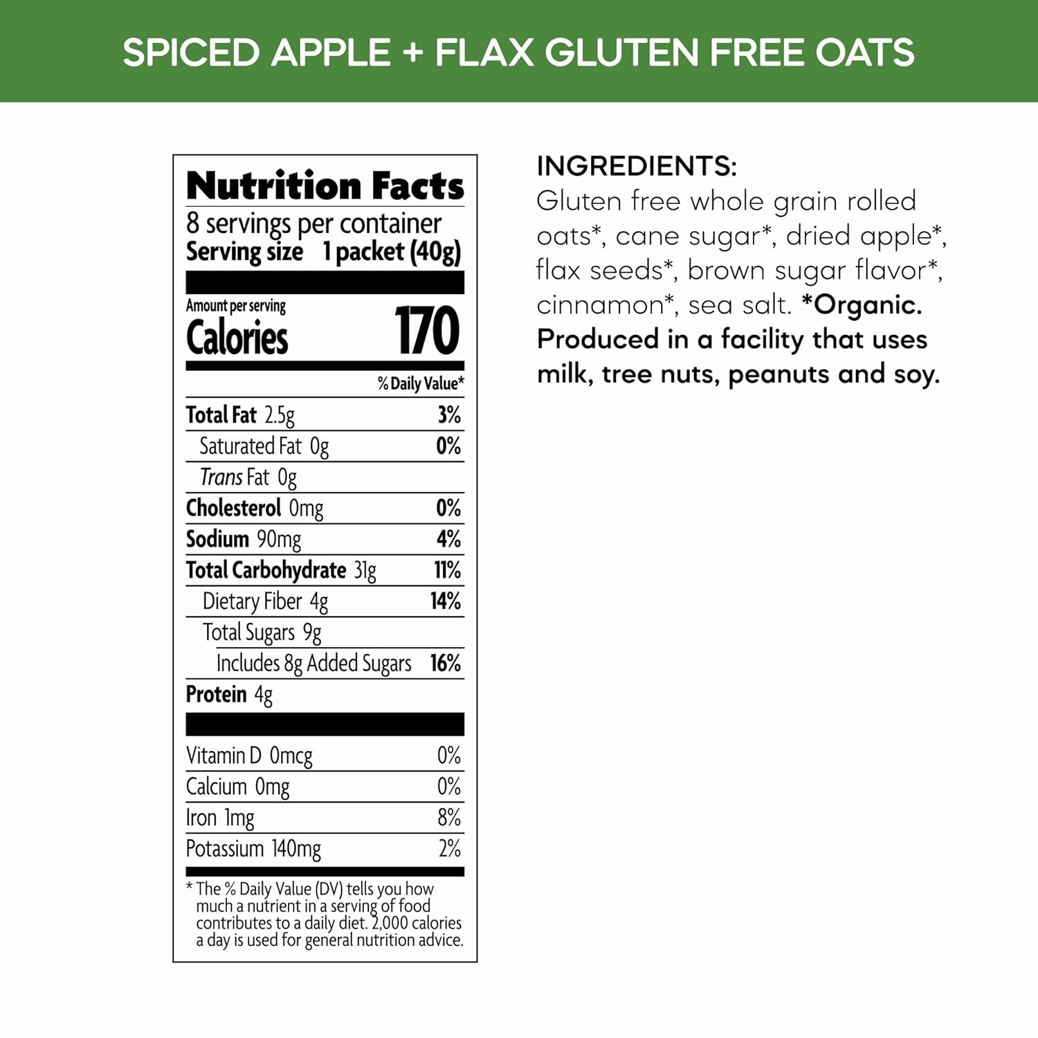 Nature’s Path Organic Brown Sugar Maple Instant Oatmeal, 11.3 oz (Pack of 6), Gluten Free, Non-GMO(Spiced Apple + Flax – GF)