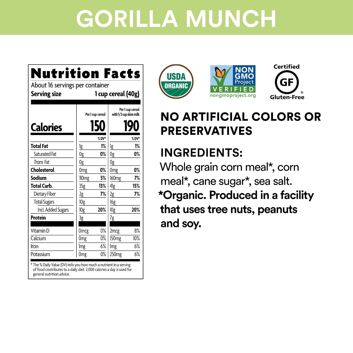 EnviroKidz Organic Amazon Frosted Flakes Cereal, 11.5 oz (Pack of 12), Gluten Free, Non-GMO, by Nature’s Path(Gorilla Munch)