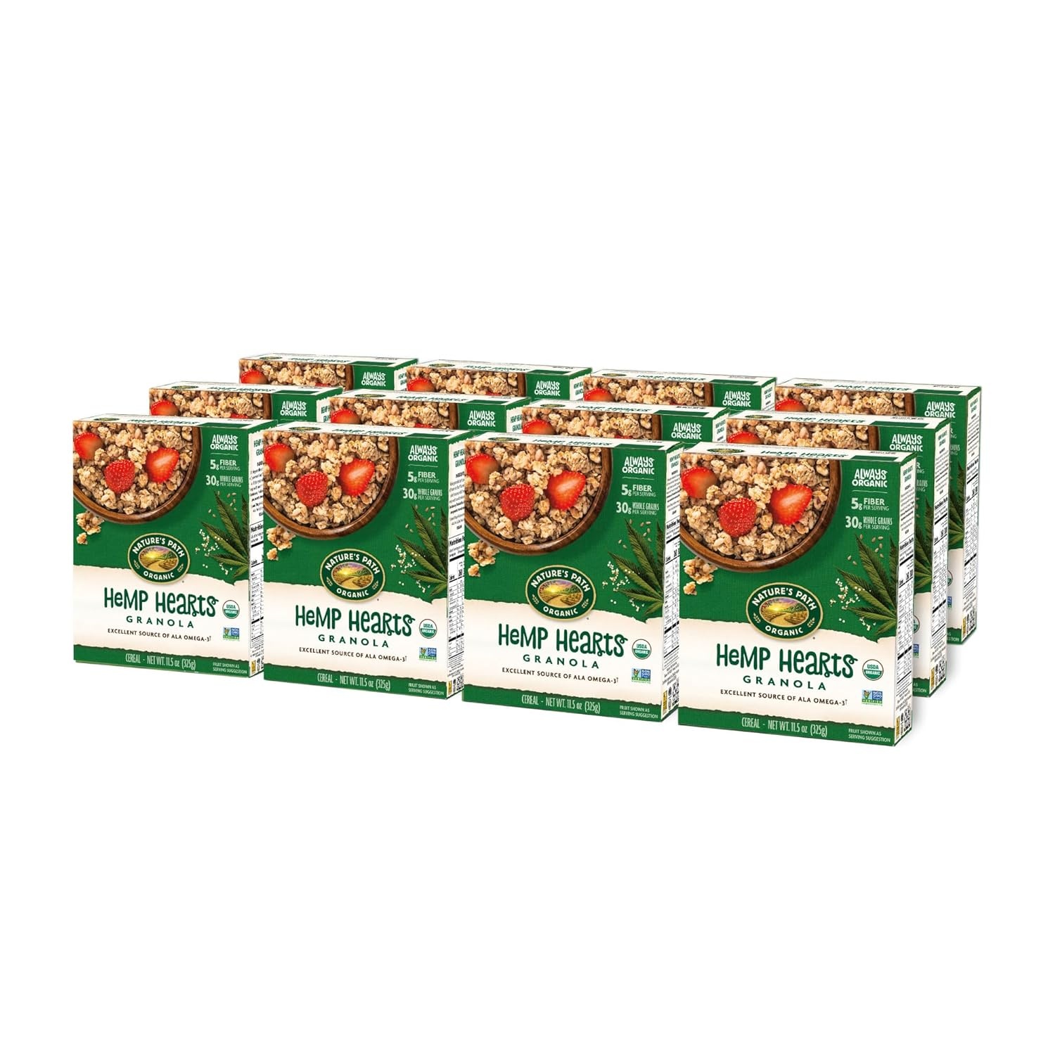 Nature’s Path Organic Peanut Butter Granola, 11.5 Ounce (Pack of 12)(Hemp Hearts)