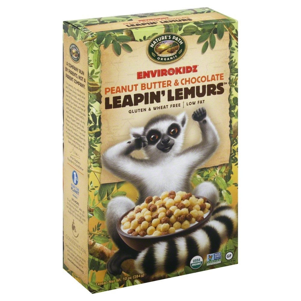 Nature’s Path EnviroKidz Organic Cereal, Peanut Butter & Chocolate Leapin Lemurs, Gluten Free, 10 Oz Box (Pack of 6)(Leapin Lemurs Peanut Butter & Chocolate)