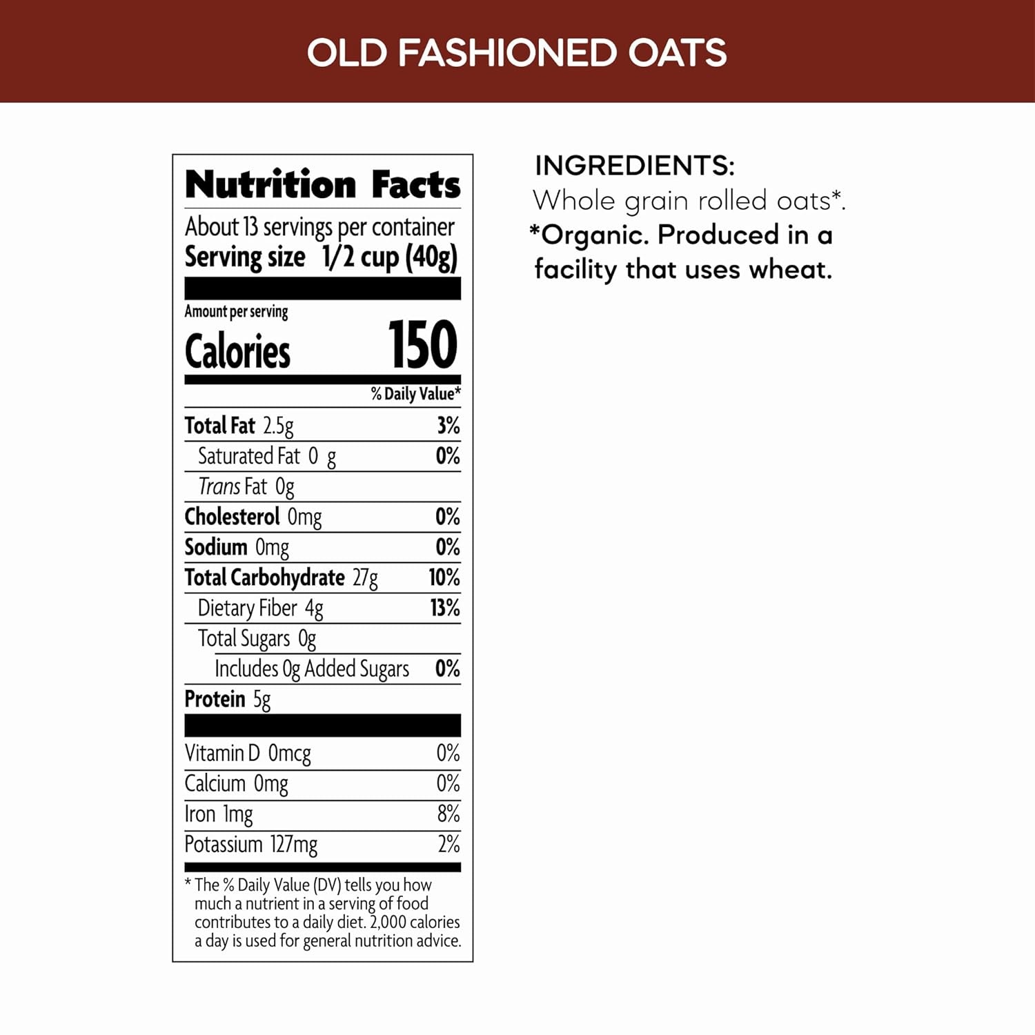 Nature’s Path Organic Old Fashioned Oats Instant Oatmeal, 18 oz (Pack of 6), Non-GMO(Old Fashioned)