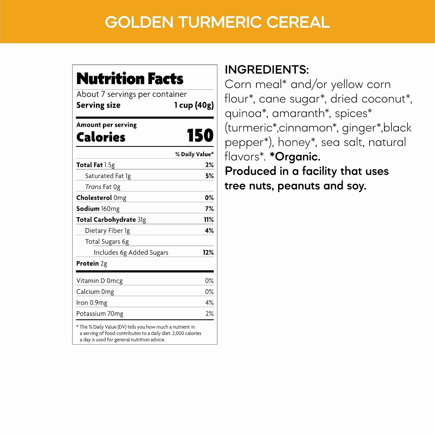 Nature’s Path Organic Fruit Juice Sweetened Corn Flakes Cereal, 10.6 oz (Pack of 1), Gluten Free(Golden Turmeric)