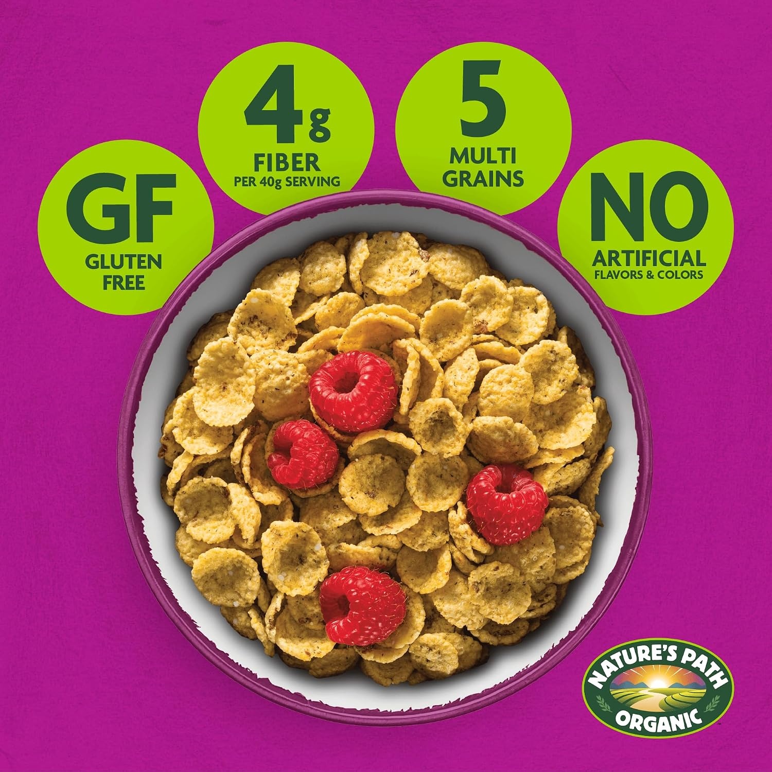 Nature’s Path Organic Fruit Juice Sweetened Corn Flakes Cereal, 10.6 oz (Pack of 1), Gluten Free(Mesa Sunrise)