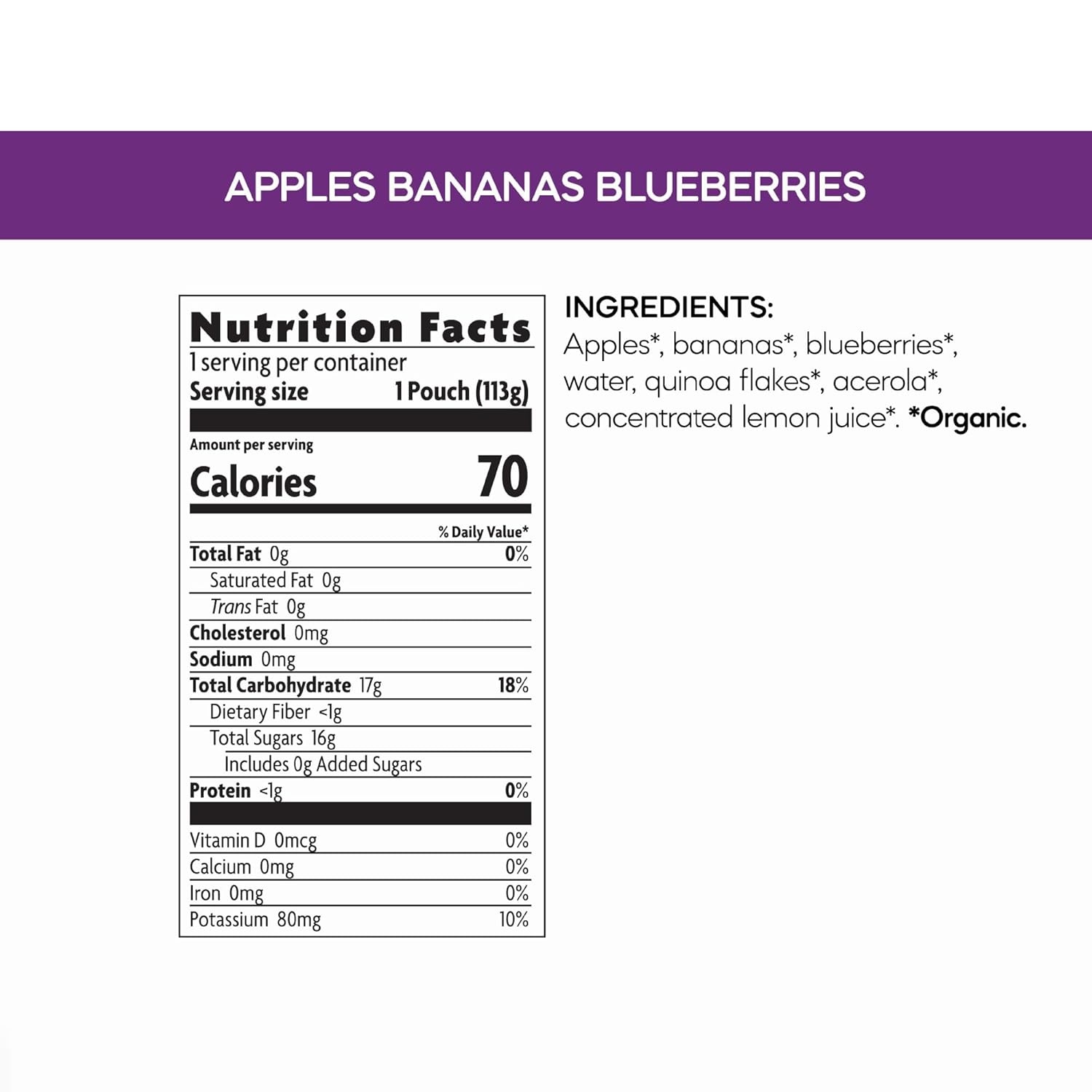 Love Child Organics Superblends Apples, Sweet Potatoes, Carrots + Blueberries Puree, 4 oz (Pack of 1), Non-GMO, by Nature’s Path(Apples  Bananas + Blueberries)