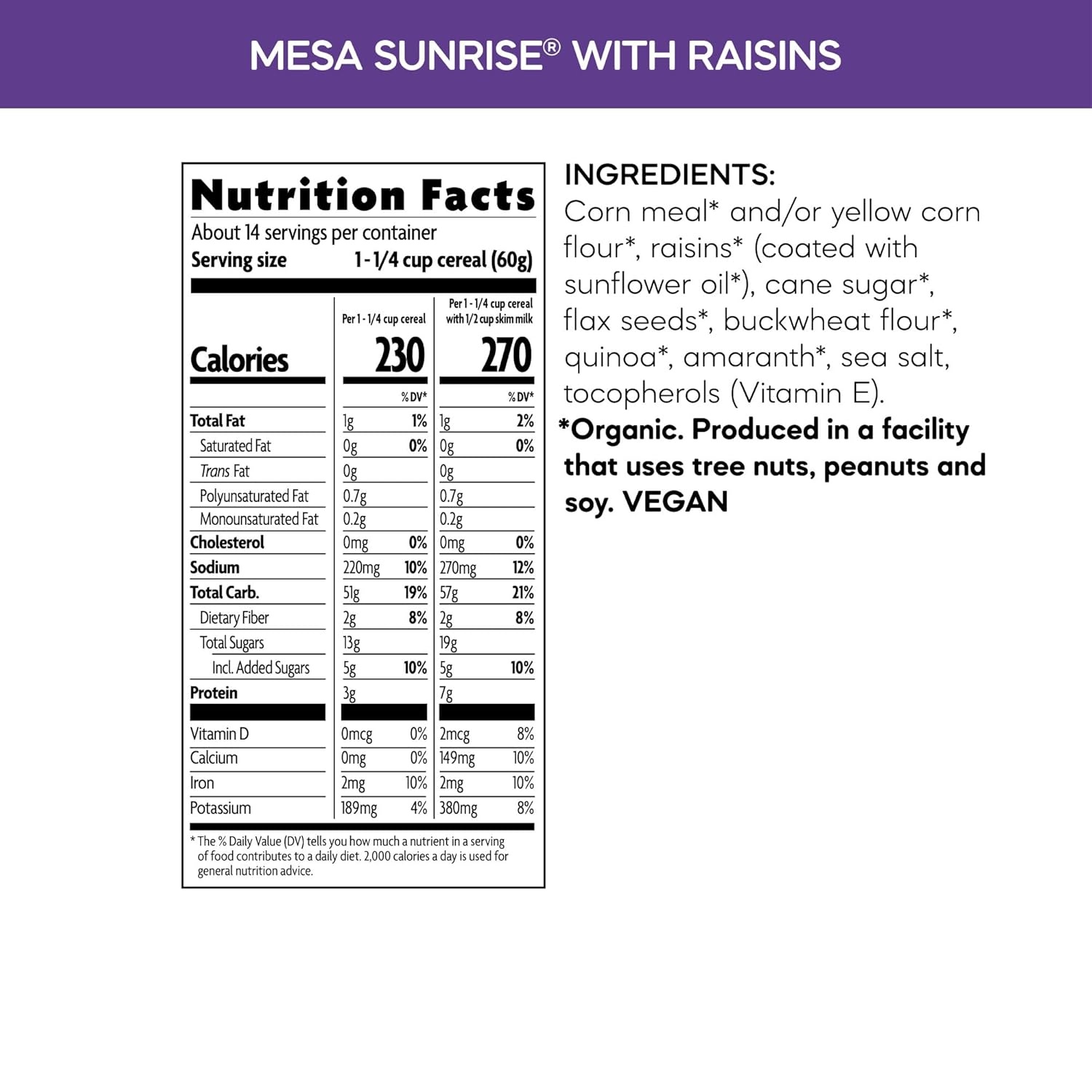 Nature’s Path Organic Mesa Sunrise with Raisins Cereal, 29.1 oz (Pack of 6), Gluten Free, Non-GMO, Earth Friendly Packaging(Mesa Sunrise with Raisins – GF)
